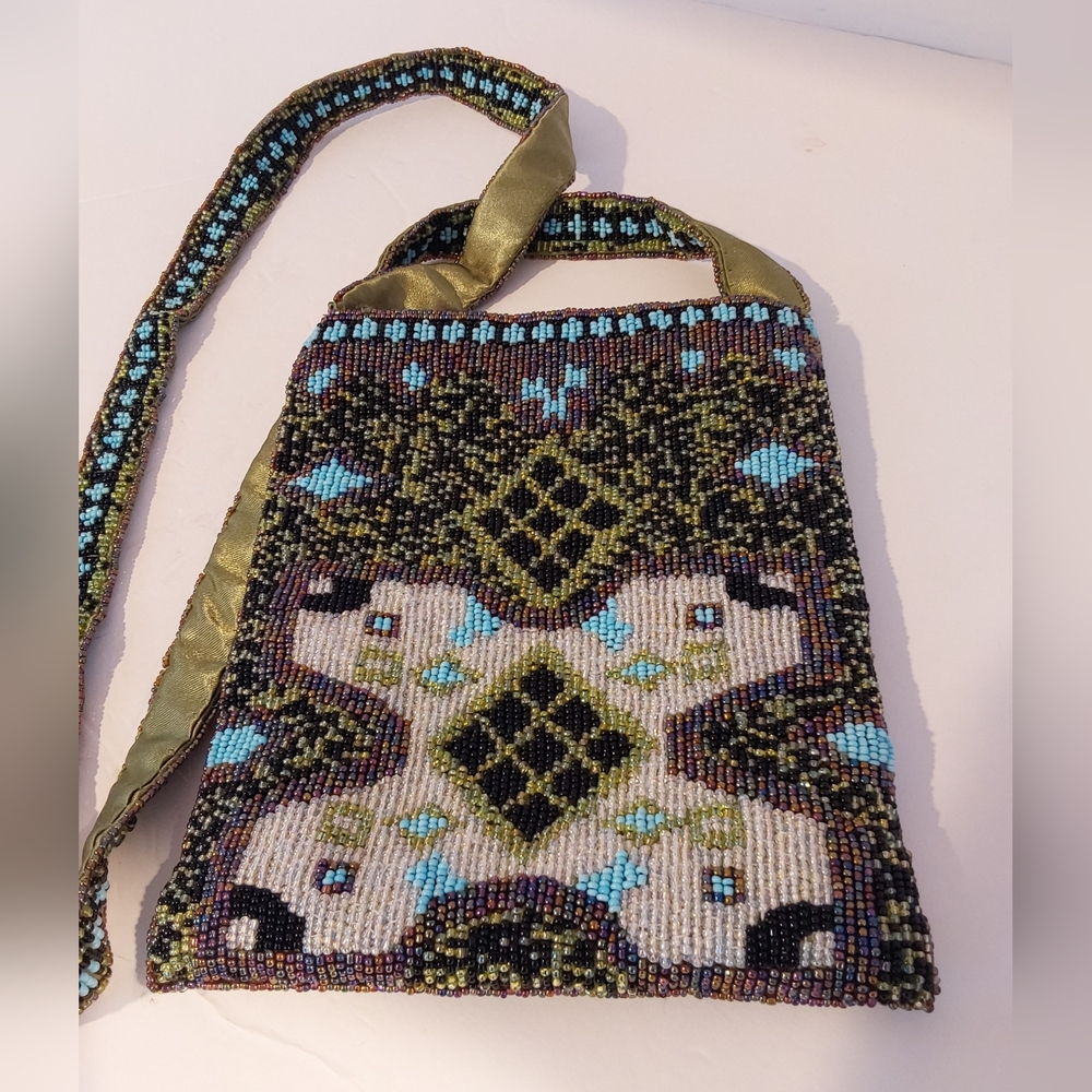 Y&S Original Beaded Zip Top Crossbody Shoulder Bag - Picture 4 of 11
